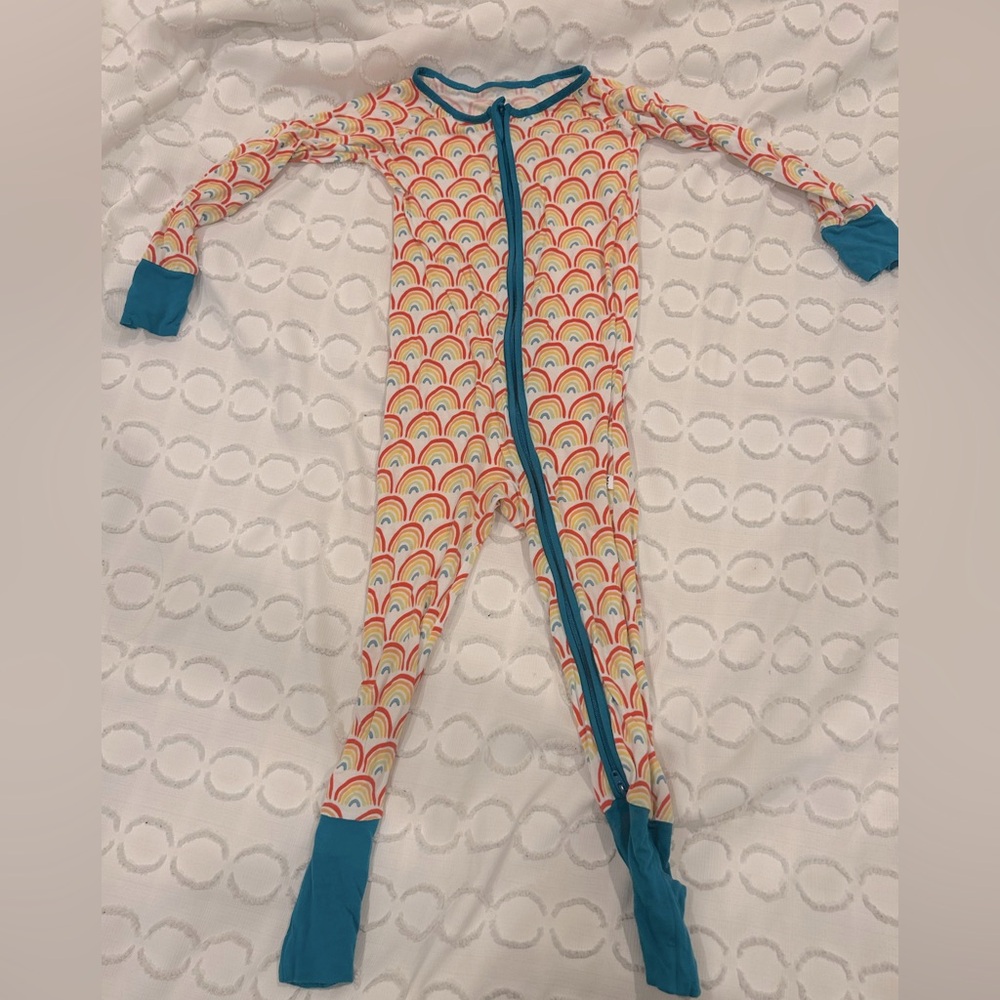 Little Sleepies Zippy two-way zip pajamas rainbow print